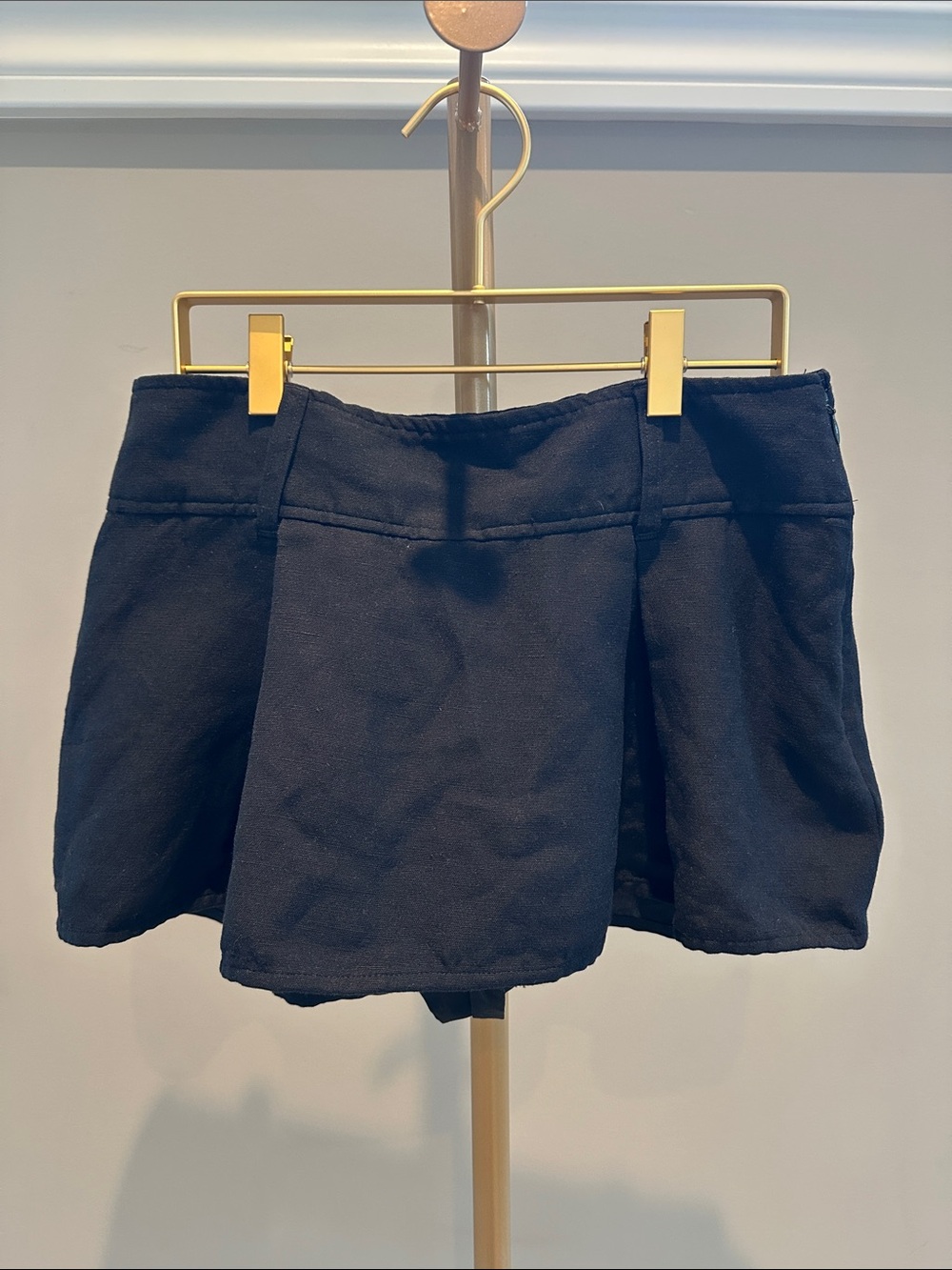 Oak + Fort Linen Blend Black Mini Skort Size 2